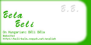 bela beli business card