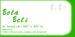 bela beli business card